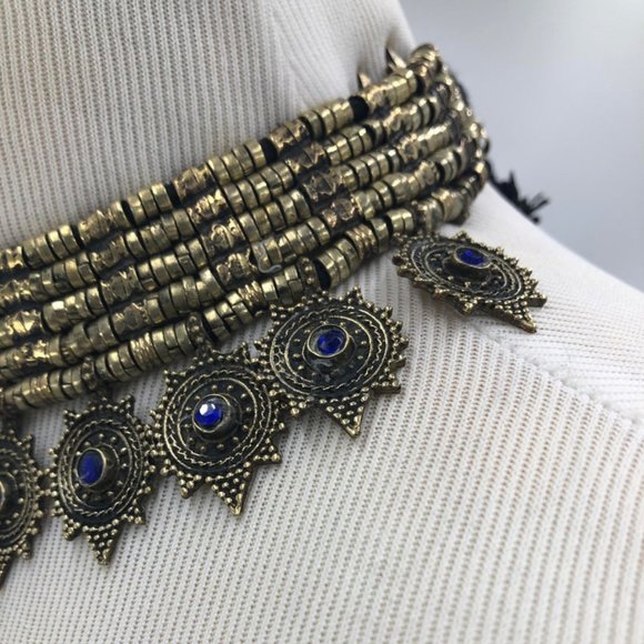 Afghan Vintage Multilayers Choker Necklace, Gift For Her, Vintage Coins Jewelry - Picture 7 of 12